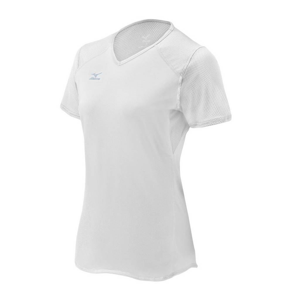 Damske Dresy Mizuno Techno VI Short Sleeve Volejbalove Biele Vypredaj GMEK02537